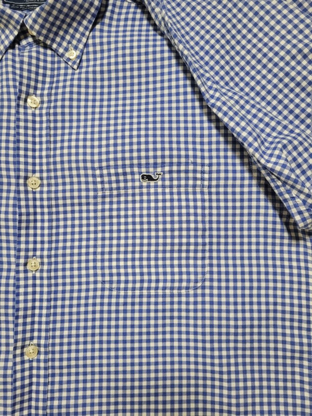 Vineyard Vines Mens Gingham Check Button Down Shirt Slim Fit Long Sleeve Large - Picture 8 of 9